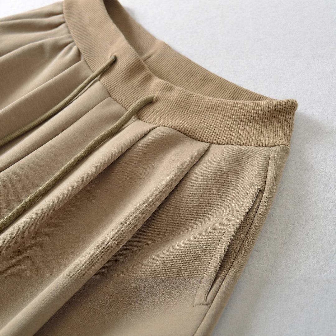 Damen Weite Lounge-Hose mit elastischem Bund und Kordelzug Drune