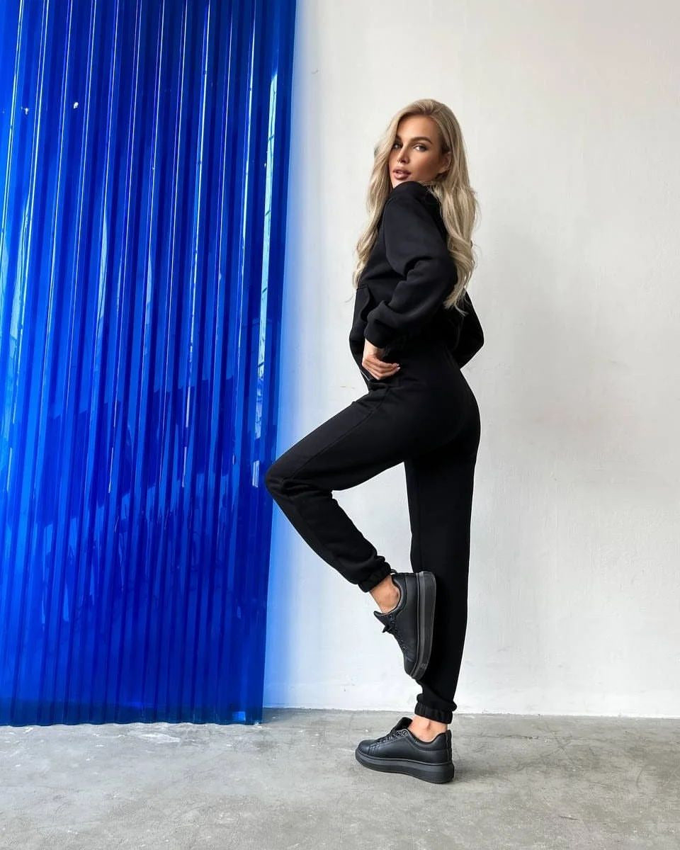 Damen modischer Hoodie mit schlanker Passform und praktischen Taschen Drune