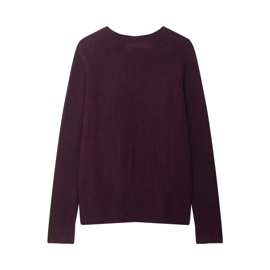 Damen Pullover mit V-Ausschnitt und weichem Material Drune