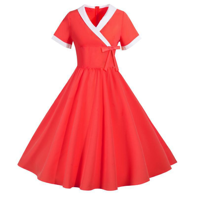 Damen Midikleid mit klassischem Wickeldesign und Taillenbindung Drune