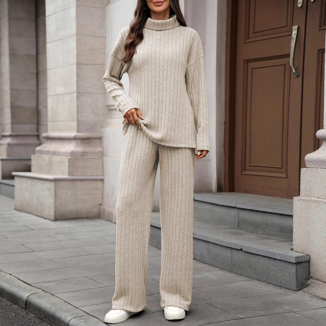 Damen Grobstrick Pullover und Hose Set Drune