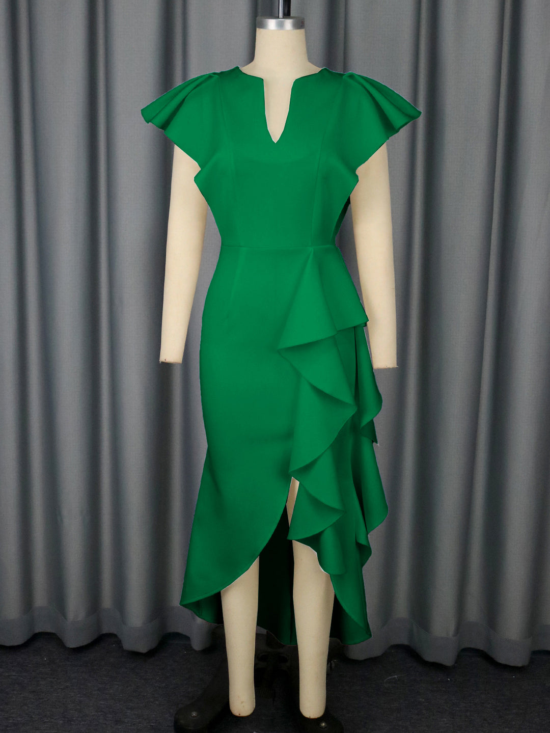 Damen Elegantes Wickelkleid mit voluminösen Drapierungen Drune