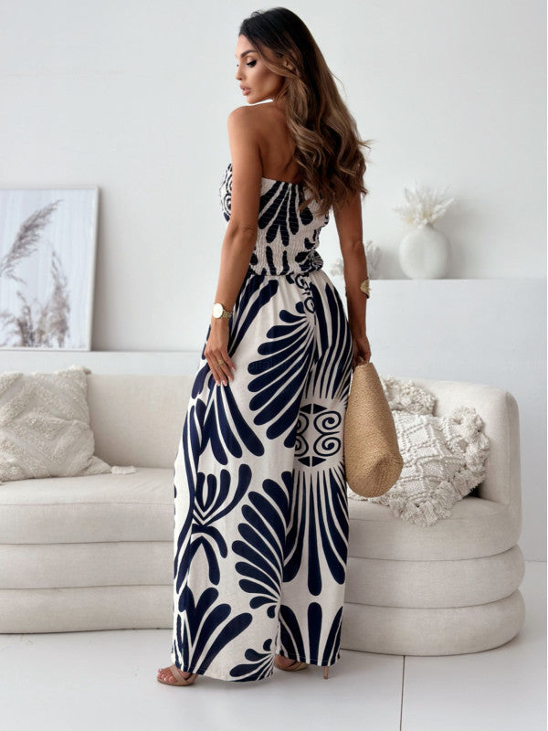 Damen Sommer Jumpsuit mit floralem Design Drune