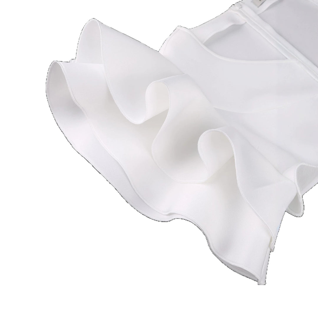 Damen Figurbetontes Kleid mit voluminösen Rüschendetails Drune