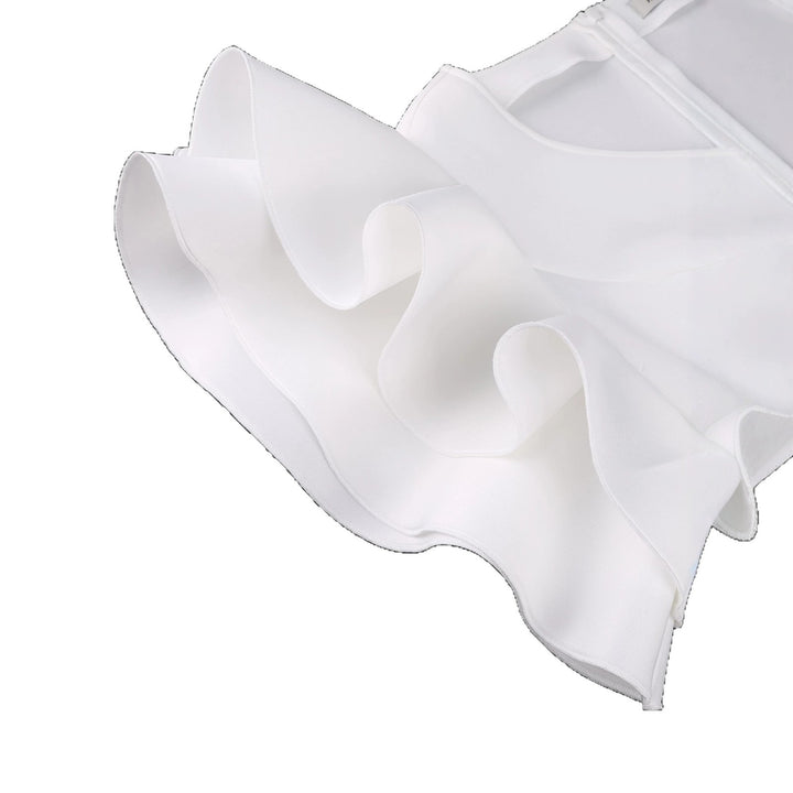 Damen Figurbetontes Kleid mit voluminösen Rüschendetails Drune