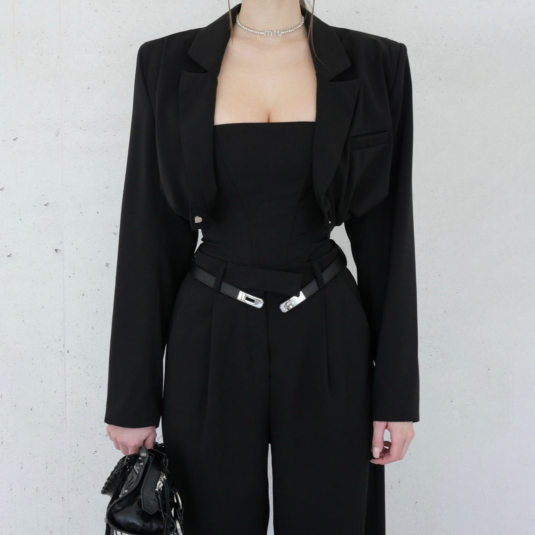 Damen Eleganter Jumpsuit mit figurbetontem Schnitt und modischen Details Drune