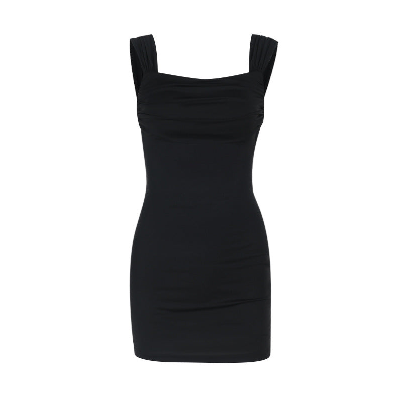 Damen figurbetontes Minikleid mit raffinierten Trägerdetails und feiner Raffung Drune