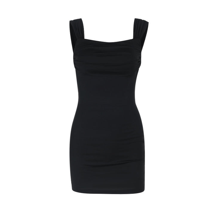 Damen figurbetontes Minikleid mit schulterfreiem Design und Rüschenelementen Drune