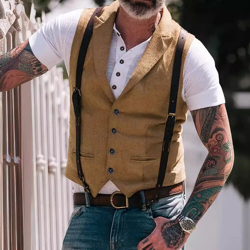Herren elegante Weste mit praktischen Haltern Drune