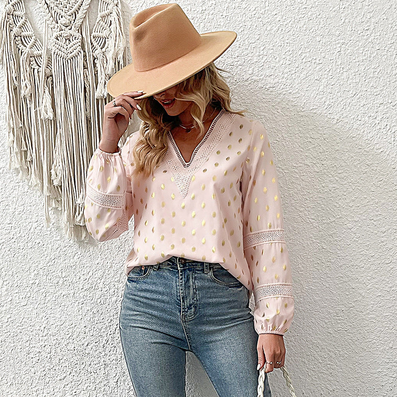 Damen Bluse mit feinen Spitzenakzenten und eleganten Detail-Elementen Drune