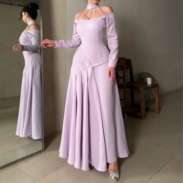 Damen elegantes Abendkleid mit strategischen Cut-Outs und fließendem Rock Drune