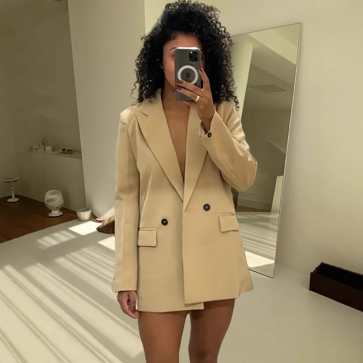 Damen Modischer Oversized Blazer Drune