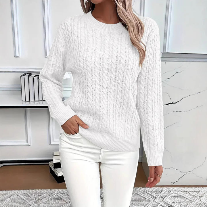 Damen Strickpullover mit elegantem Zopfdesign Drune