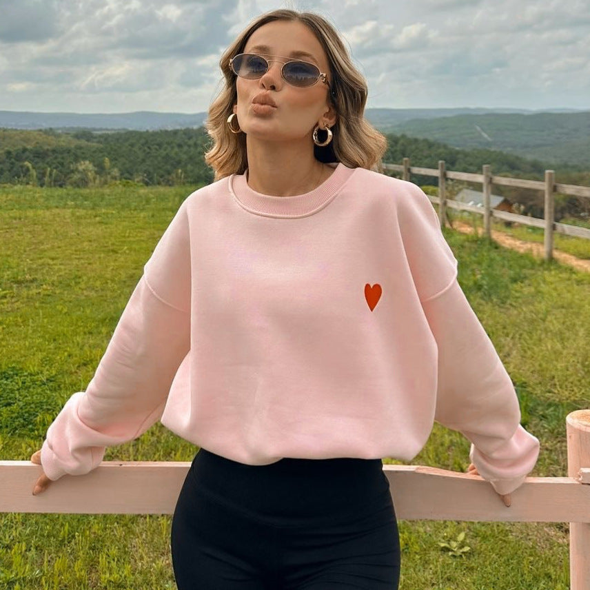 Damen Sweatshirt mit Herz-Detail Drune