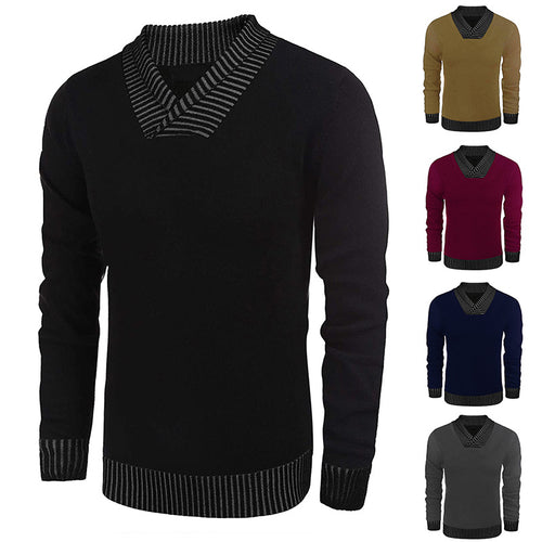 Herren eleganter Strickpullover mit modernem Schalkragen und strukturiertem Oberteil Drune