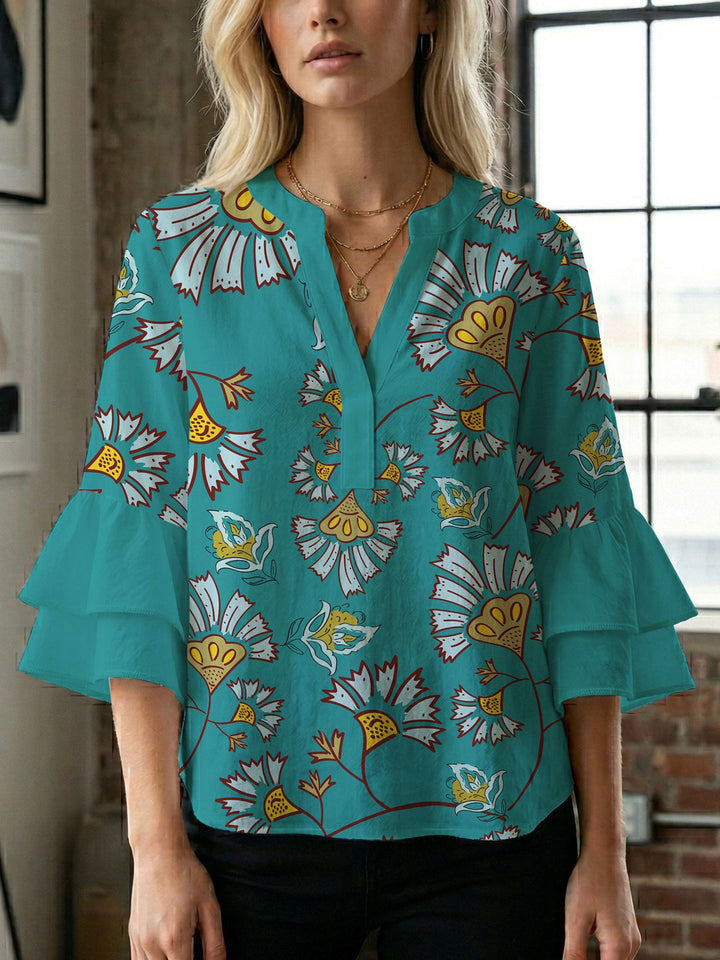 Damen Bluse mit wunderschönen floralem Design Drune