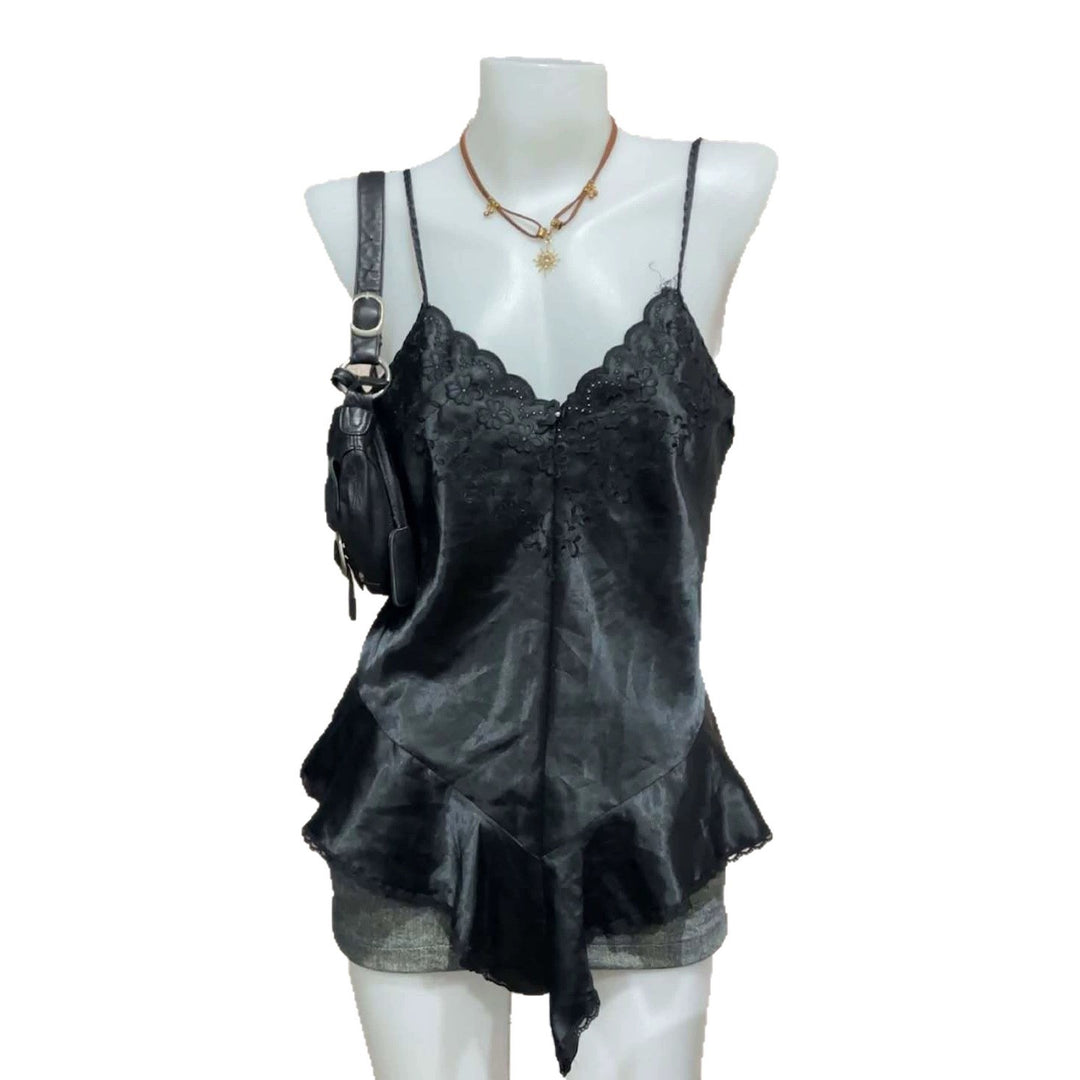 Damen elegantes Nachtkleid mit romantischem Spitzenbesatz Drune