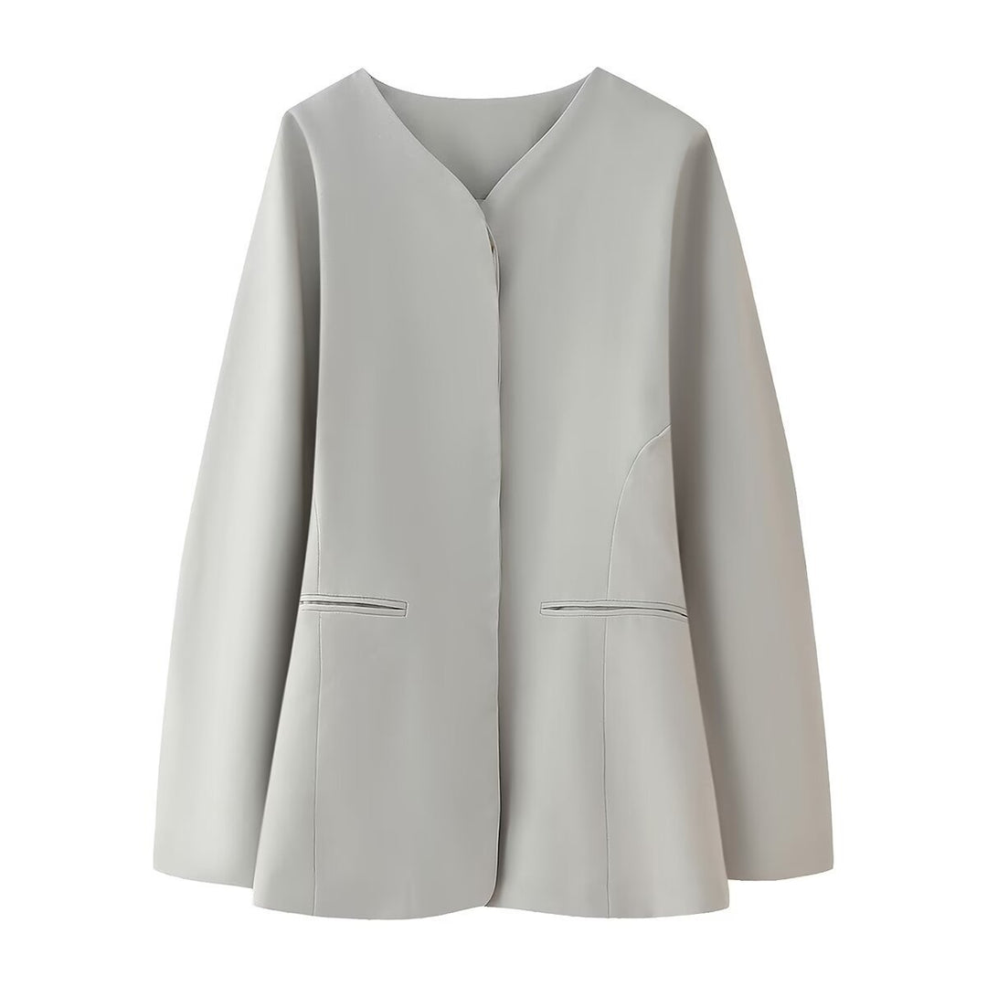 Damen modische Jacke mit minimalistischer Schnittführung und seitlichen Taschen Drune