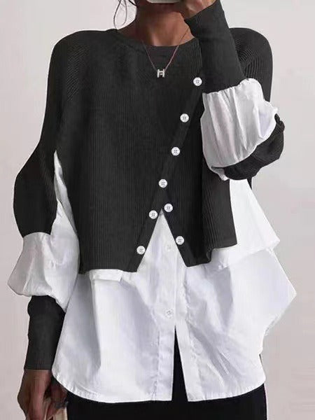 Damen Strickpullover mit integriertem Hemd Drune