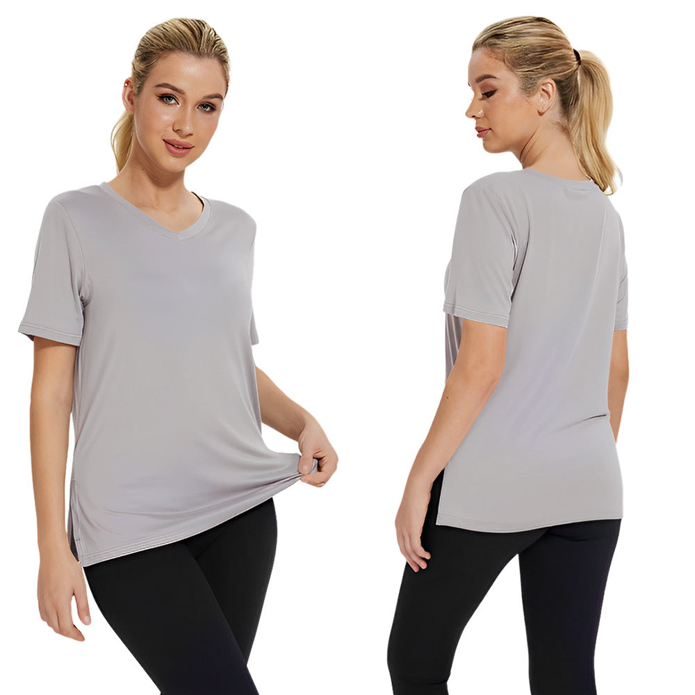 Damen Funktionales V-Ausschnitt Sportshirt mit atmungsaktiver Technologie Drune