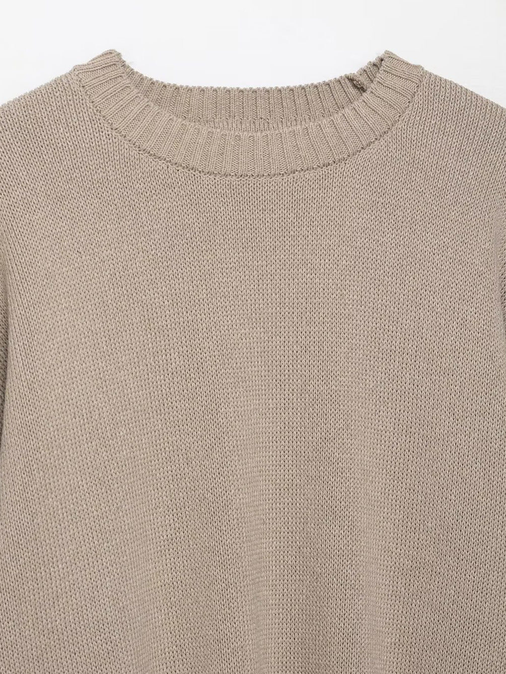 Damen lässiger Strickpullover mit überschnittenen Schultern und weitem Saum Drune