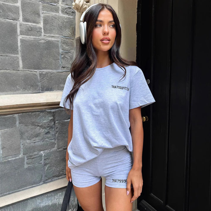 Damen Lounge-Set mit lässigem T-Shirt und Shorts Drune