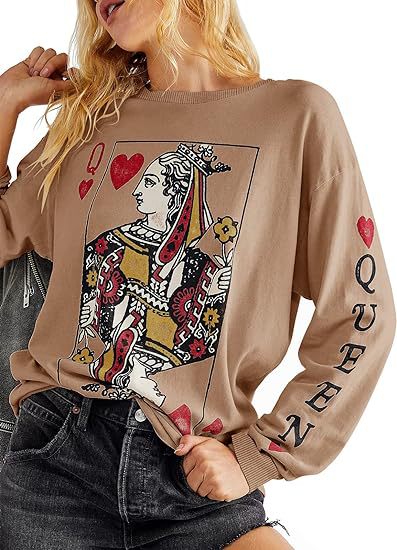 Damen Langarmshirt mit königlichem Motiv Drune