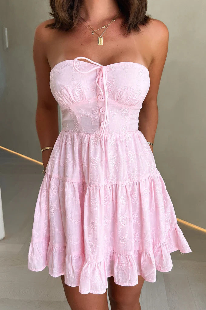 Damen Sommerliches Rüschenshirt mit knopfdetail Drune