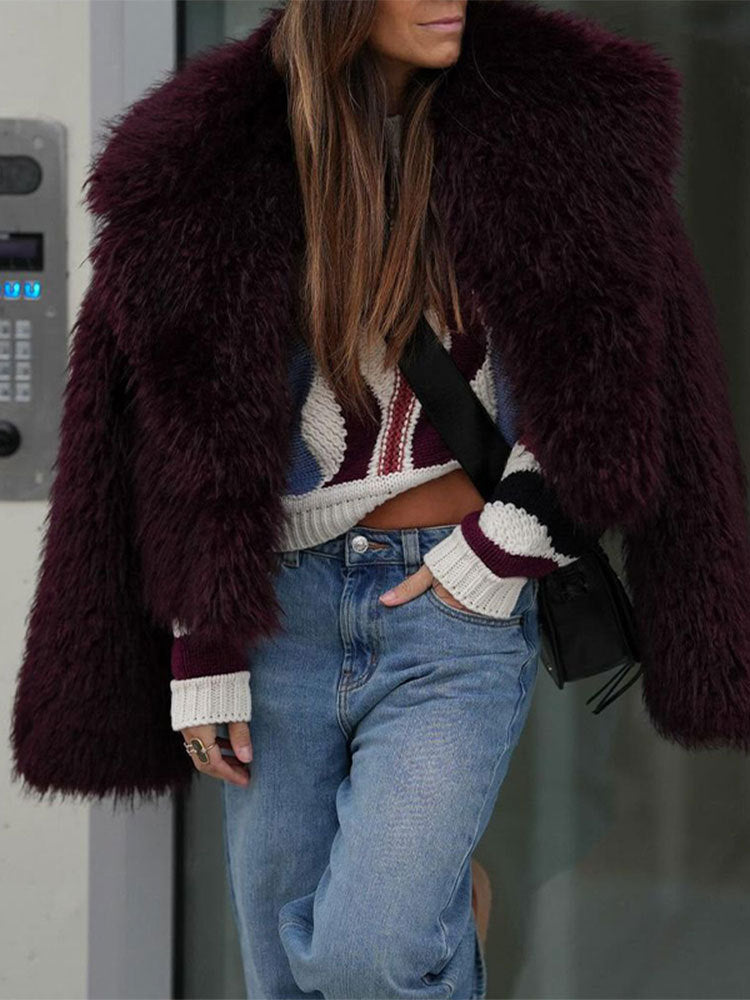 Damen Kunstpelzjacke im modischen Oversized-Schnitt Drune