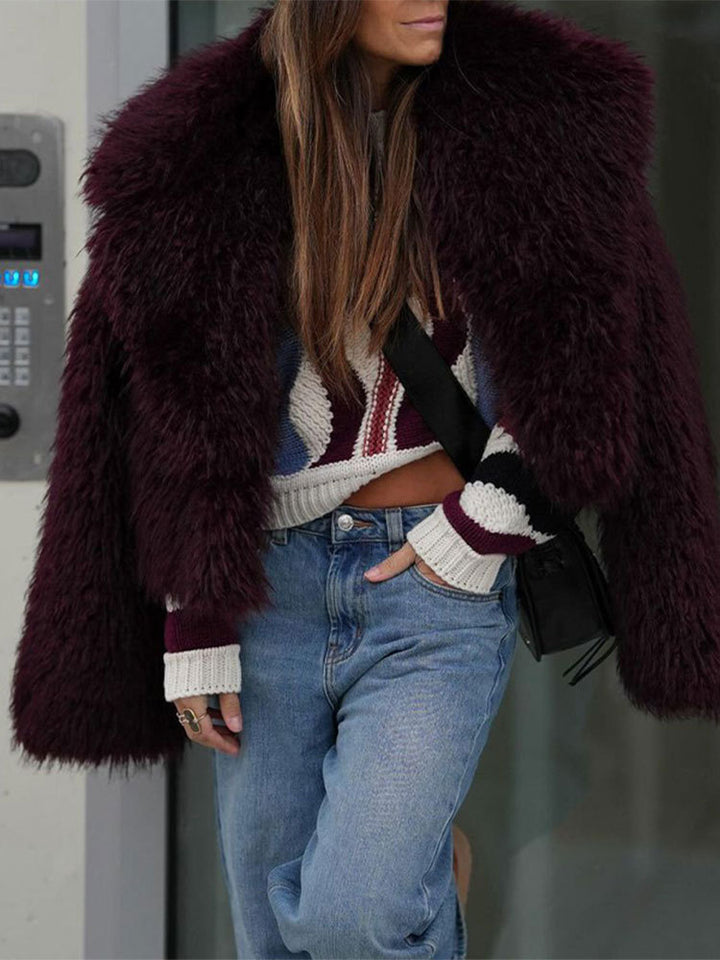 Damen Kunstpelzjacke im modischen Oversized-Schnitt Drune