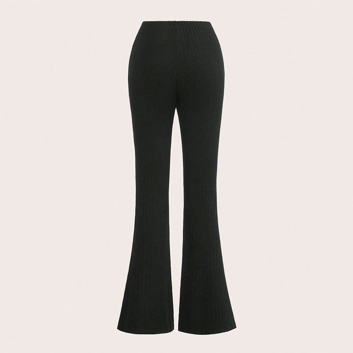 Damen Ripp-Panel-Hose mit hohem Bund und seitlichem Kordelzug Drune