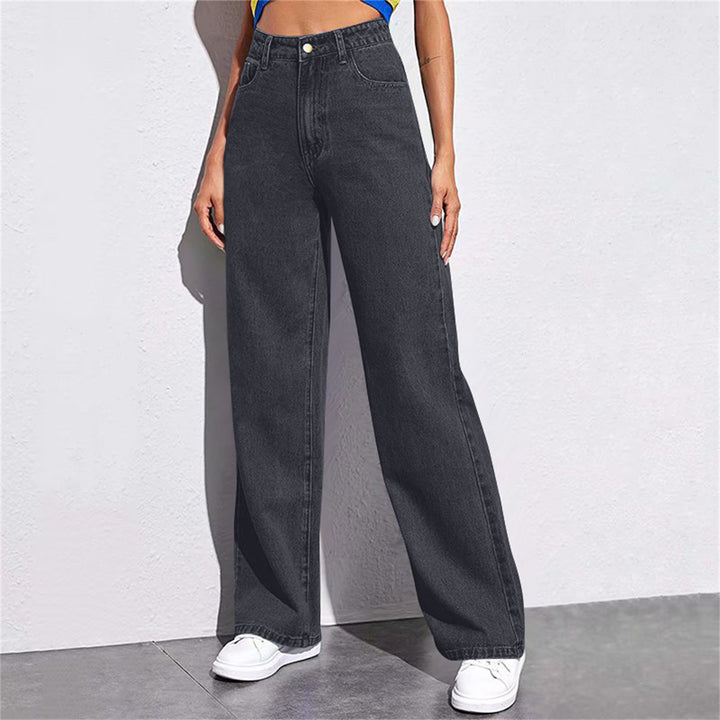 Damen Weite High-Waist Jeans im lässigen Schnitt mit eleganten Details Drune