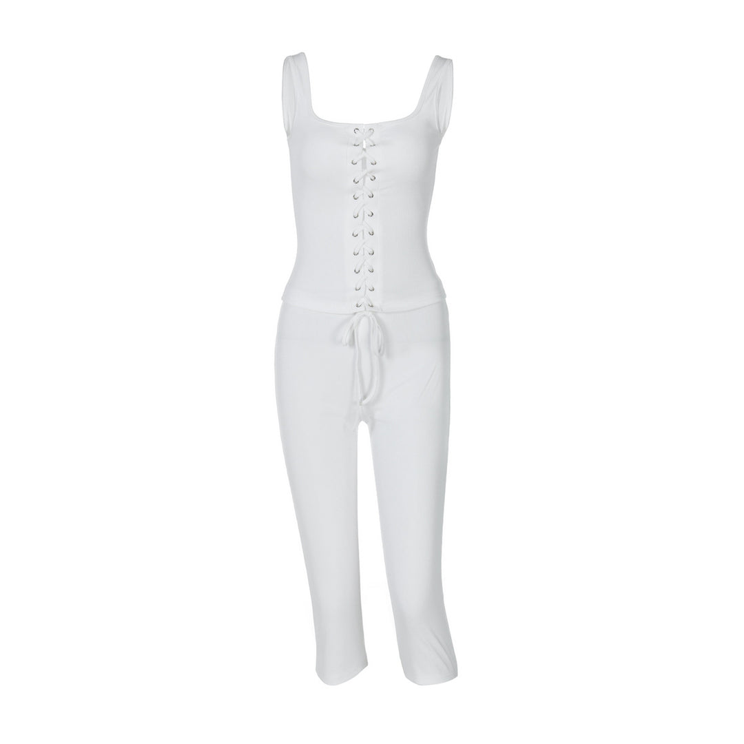 Damen Figurbetontes Midikleid mit Schnürung Drune