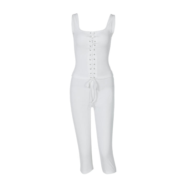 Damen Figurbetontes Midikleid mit Schnürung Drune