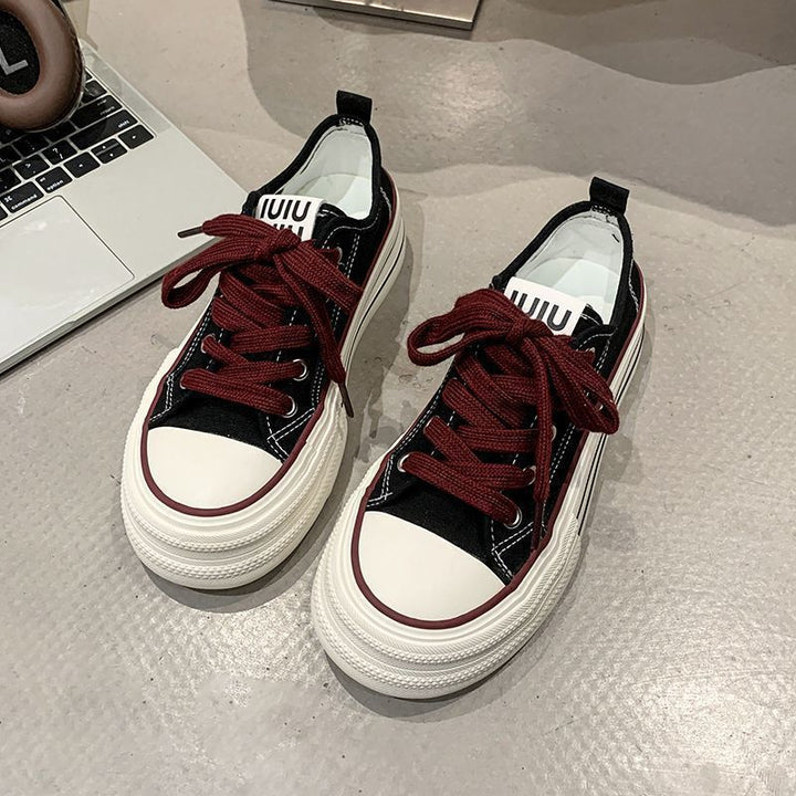 Damen Canvas Sneakers mit kontrastierenden Details und bequemen Schnürsenkeln Drune