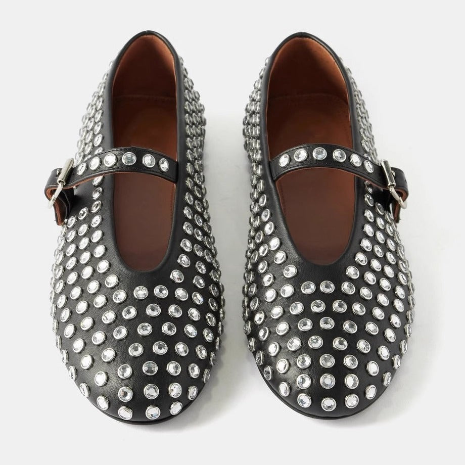 Damen Modische Ballerinas mit Strassverzierungen und komfortablem Fußbett Drune