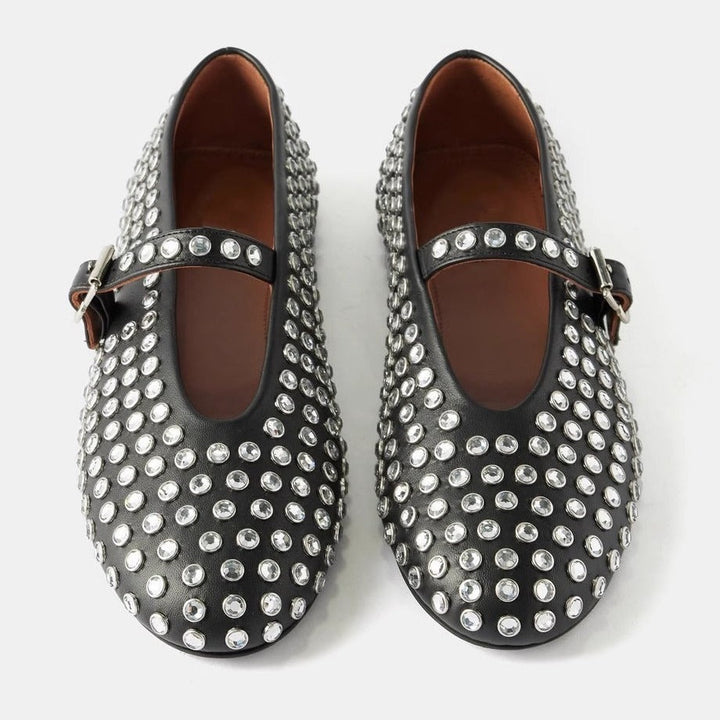Damen Modische Ballerinas mit Strassverzierungen und komfortablem Fußbett Drune