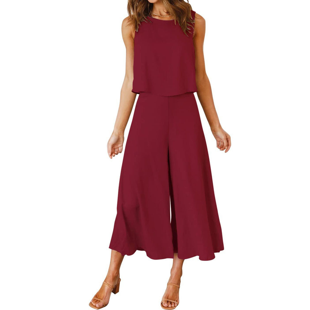 Damen bequemer Jumpsuit mit weitem Bein und schulterfreiem Design Drune