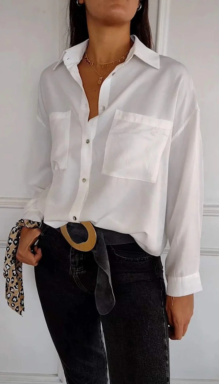 Damen Elegante Bluse mit Knopfleiste und feinen Details Drune