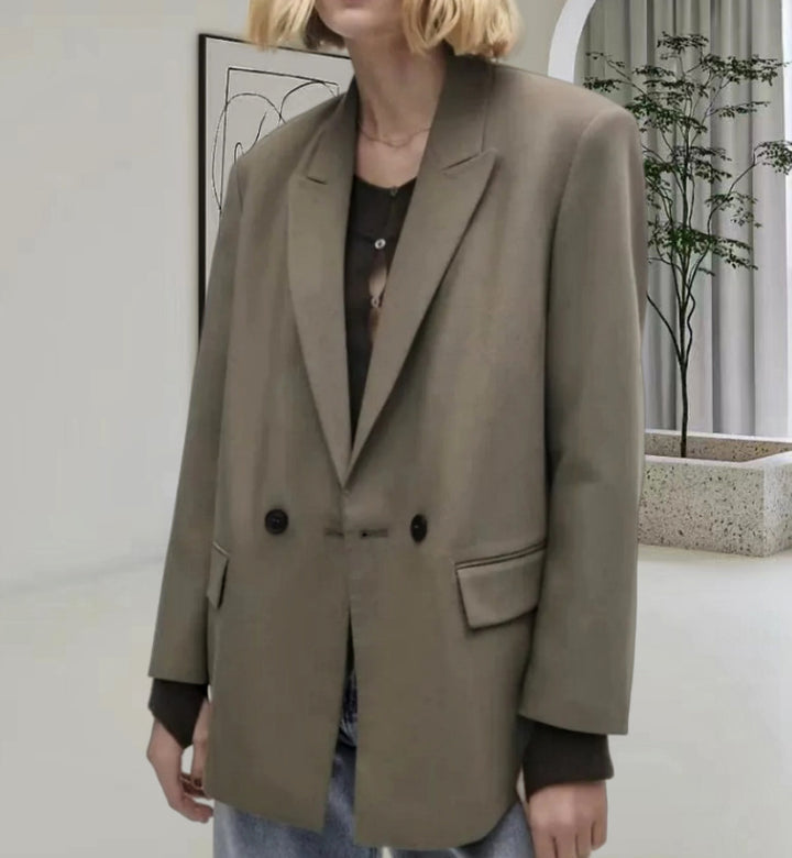 Damen Oversized Blazer mit eleganter Silhouette und dekorativen Knöpfen Drune