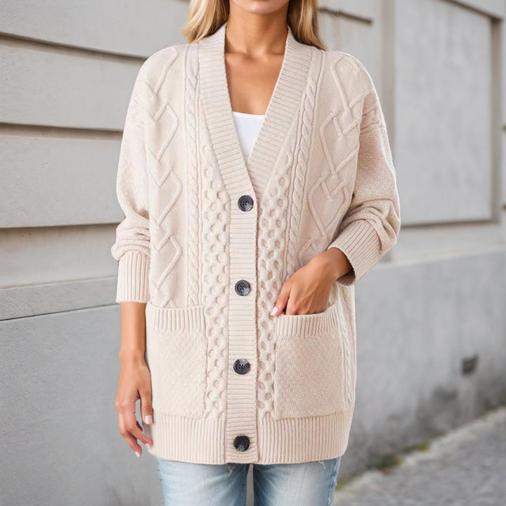 Damen Strickjacke mit Struktur und praktischen Taschen Drune