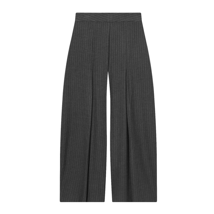 Damen weite Anzughose mit modischem Streifenmuster und eleganter Faltenlegung Drune