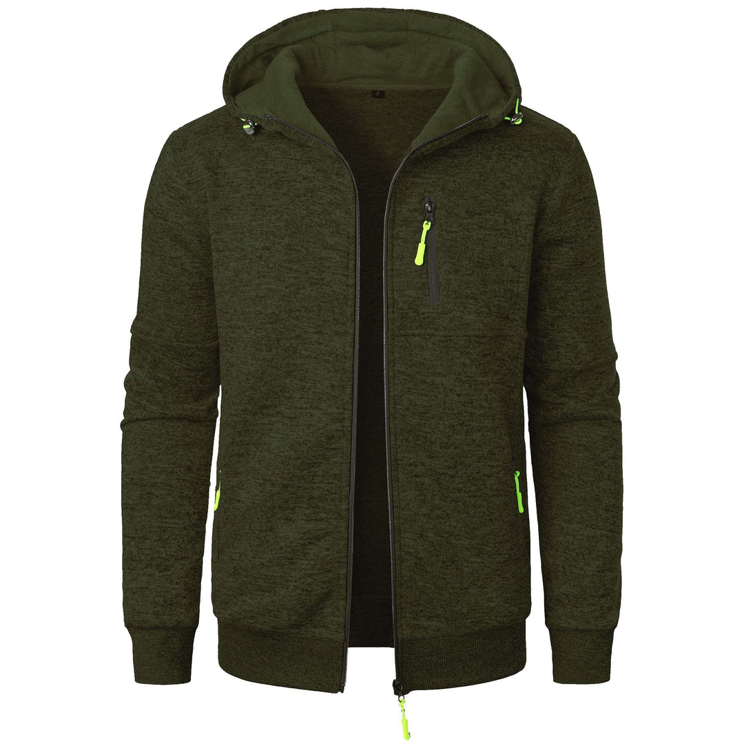 Drune | Herren Gemusterte Zip Kapuzenpulli
