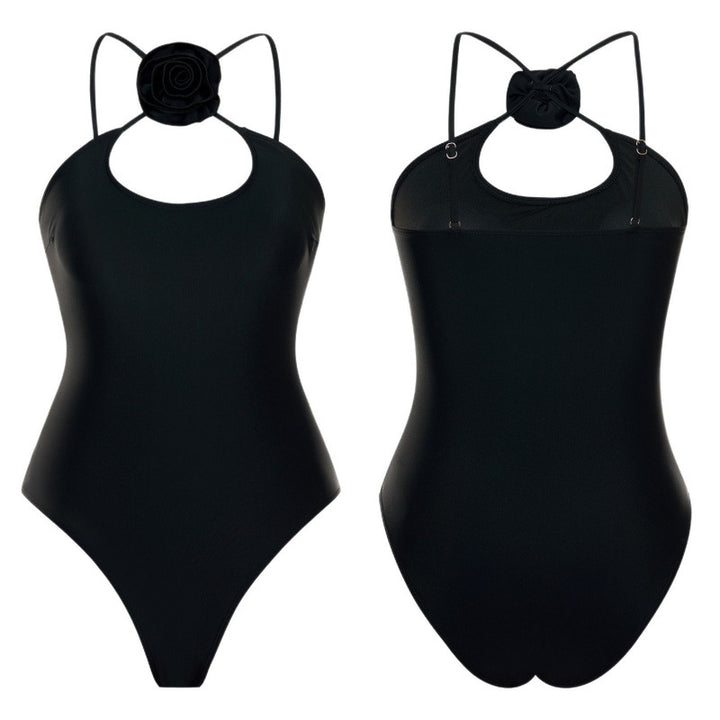 Damen Einteiler Badeanzug mit floralem Dekor und keyhole Ausschnitt Drune