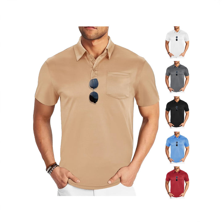Herren nan funktionales Polohemd mit Brusttasche und atmungsaktiver Meshstruktur Drune