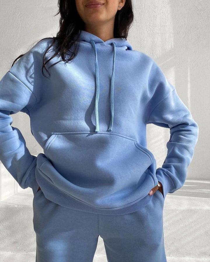 Damen bequemer Kapuzenpullover aus weichem Baumwollmix Drune