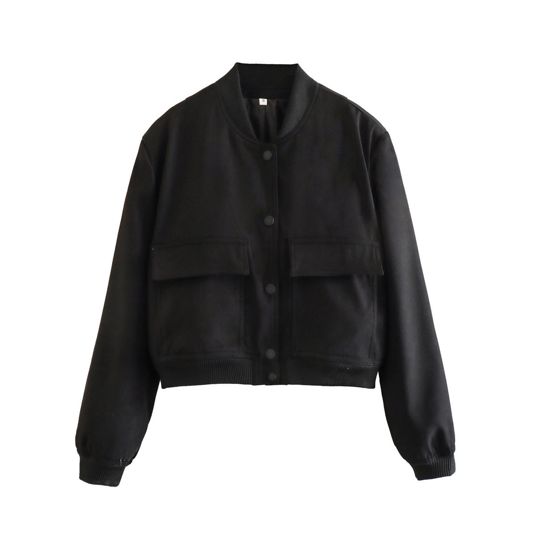 Damen sportliche Bomberjacke mit wattiertem Innenfutter und praktischen Taschen Drune