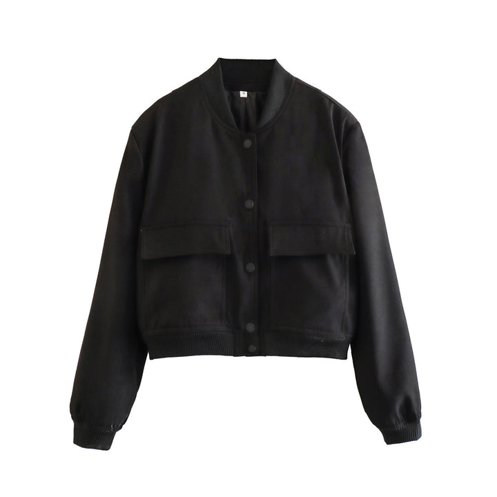 Damen sportliche Bomberjacke mit wattiertem Innenfutter und praktischen Taschen Drune