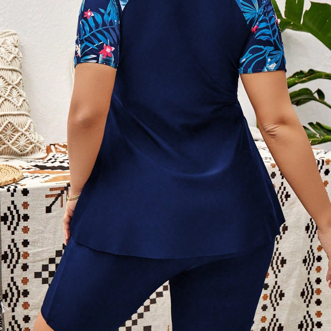 Damen Sportliches Kurzarm-Tops und Radlerhose Set Drune