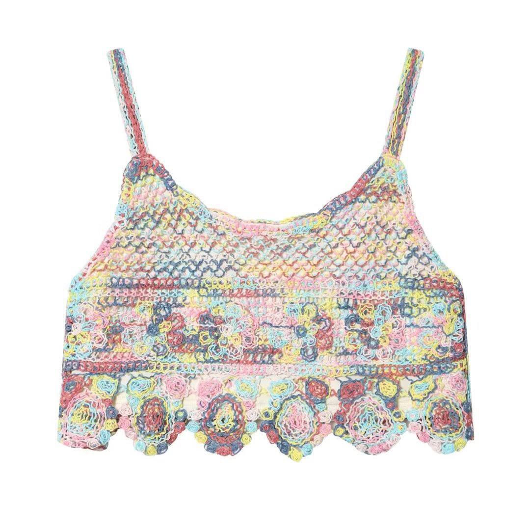 Damen gehäkeltes Oberteil im farbenfrohen Design Drune